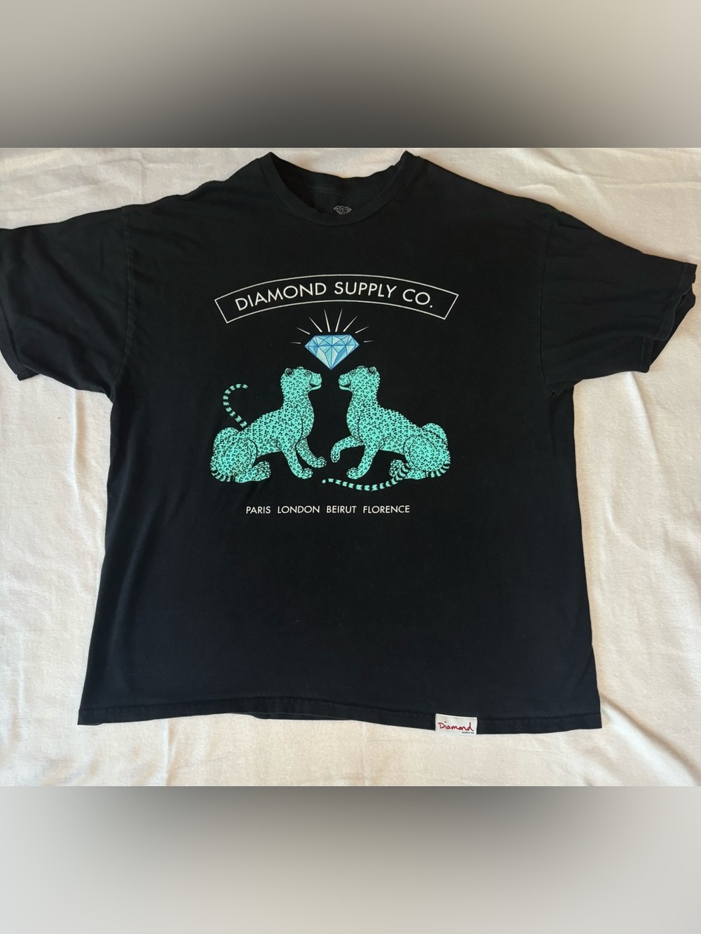 Diamond Supply Co. Black Tee with White Logo Print